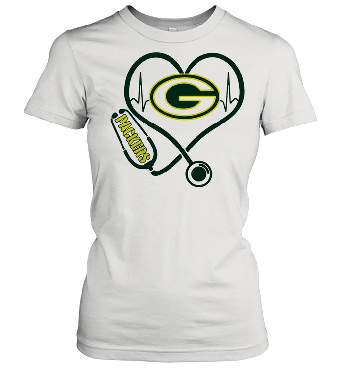 Buy Stethoscope Heartbeat Nurse Symbol Green Bay Packers Shirt