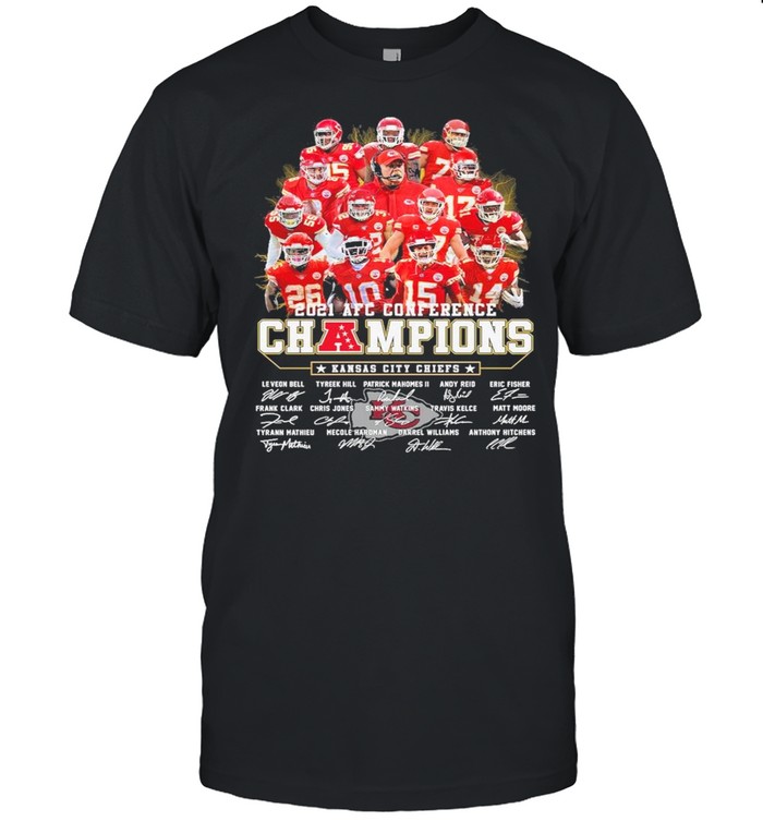 Kansas City Chiefs Team Players 2021 Afc Conference Champions Signatures shirt Classic Men's T-shirt