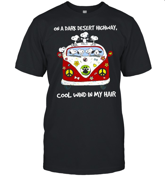 Snoopy On A Dark Desert Highway Cool WInd In My Hair shirt Classic Men's T-shirt
