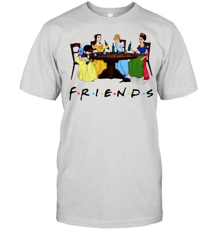 Frida Kahlo and Disney princesses drinking Friends TV show funny shirt Classic Men's T-shirt