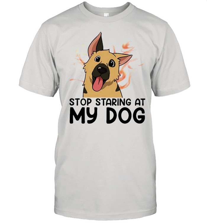 German Shepherd stop staring at my dog shirt Classic Men's T-shirt