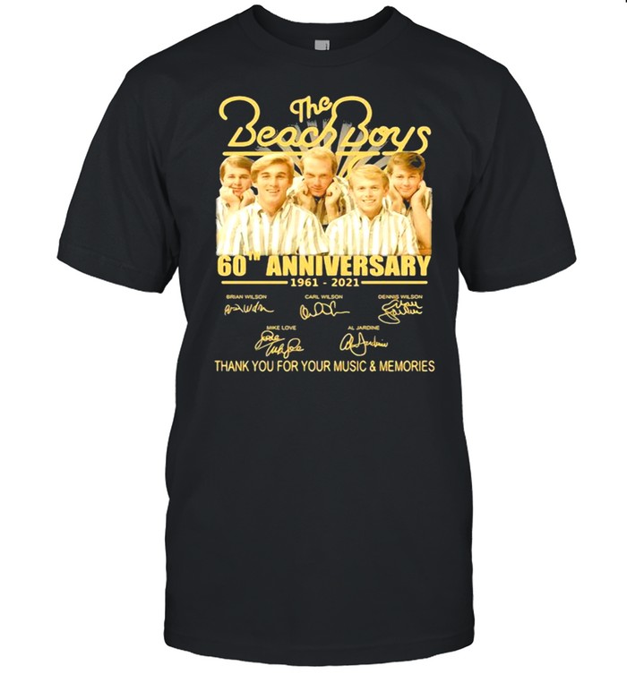 The Beach Boys 60th Anniversary 1961 2021 Thank You For The Memories Signature shirt Classic Men's T-shirt