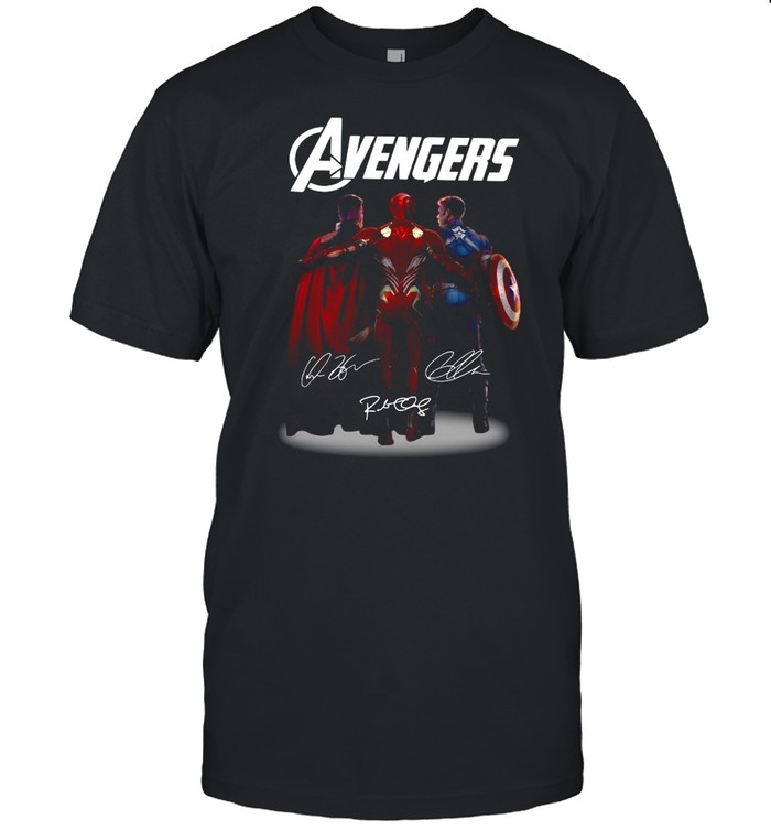 Avengers Thor Iron Man Captain America signatures shirt