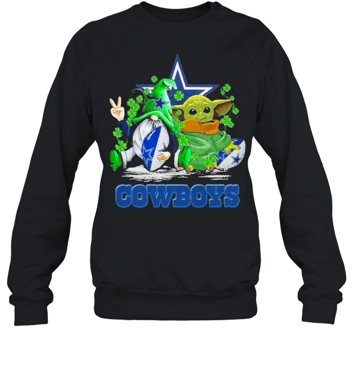 Baby Yoda and Gnomes St Patricks Day Dallas Cowboys 2021 shirt Unisex Sweatshirt