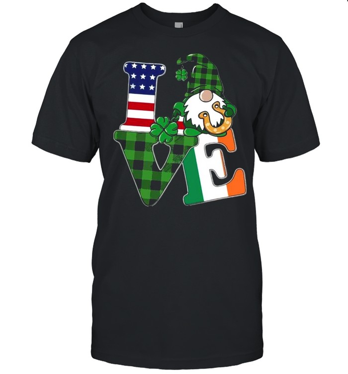 American flag Gnome Love St Patricks Day shirt