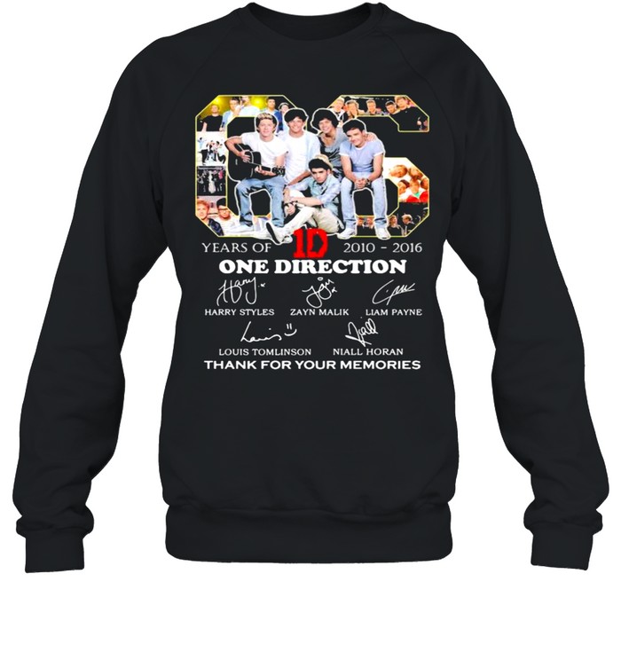 06 Years Of 2010 2016 One Direction Thank You For The Memories shirt Unisex Sweatshirt