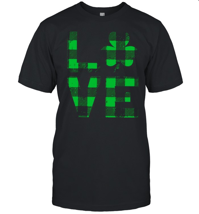 The Love With Happy St Patricks Day 2021 Plaid shirt Classic Men's T-shirt