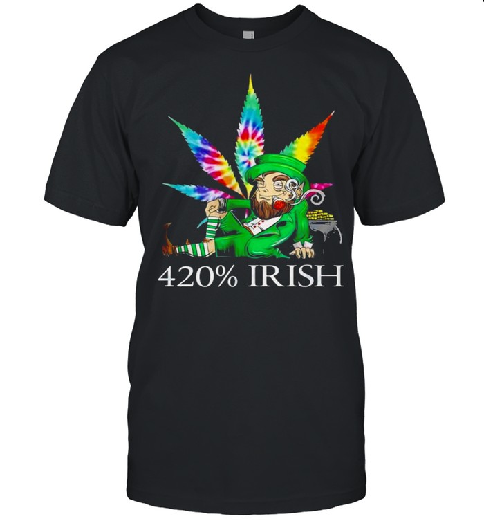420% Irish Leprechaun Smoking Marijuana Leaf Tie Dye Patrick’s Day Pot Of Gold Coins shirt Classic Men's T-shirt