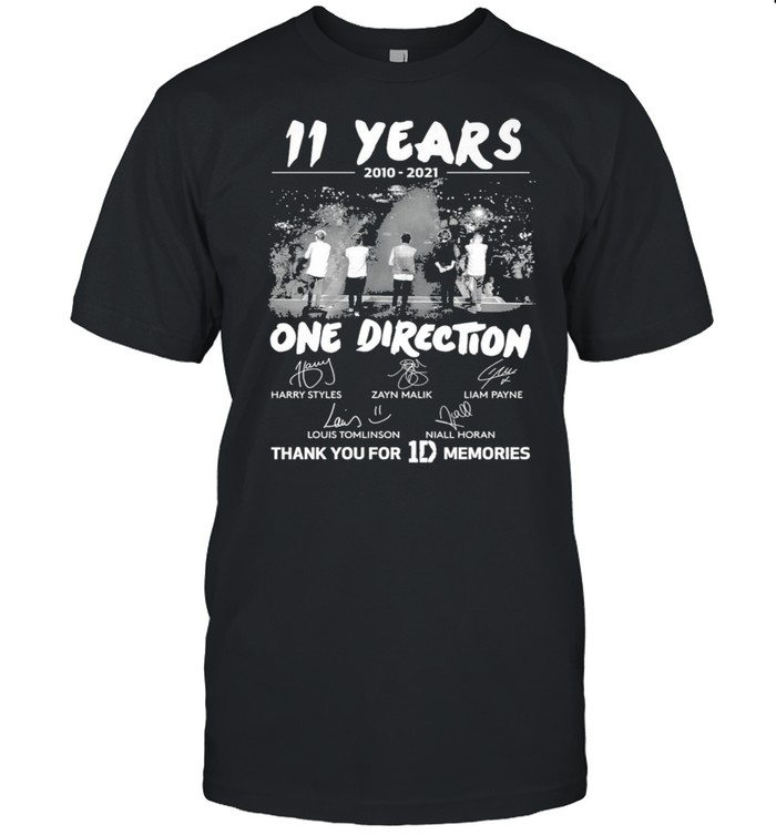 11 Years 2010 2021 One Direction Signature Thank You For 1D Memories Shirt