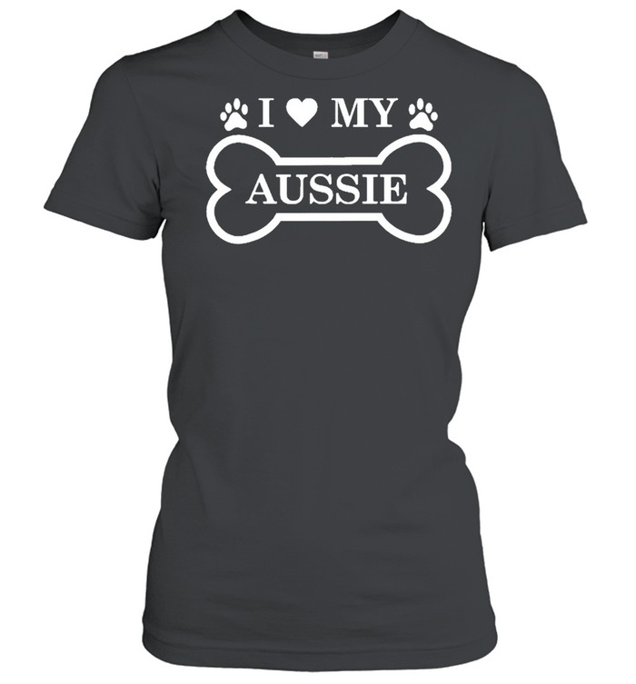 I Love My Aussie Australian Shepherd Dog Lover Classic Women's T-shirt