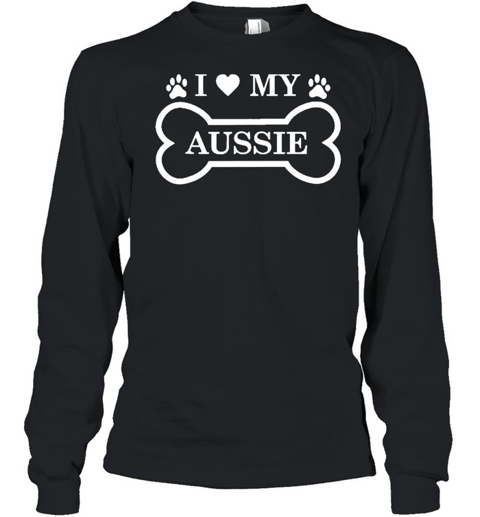 I Love My Aussie Australian Shepherd Dog Lover Long Sleeved T-shirt