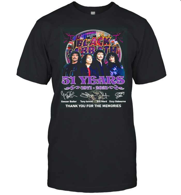 The Black Sabbath 51 Years 1971 2021 Signatures Thank You For The Memories shirt