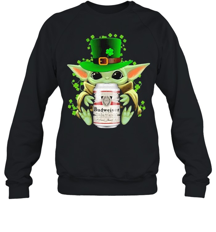 Baby Yoda Hug Budweiser Irish Patricks Day Unisex Sweatshirt