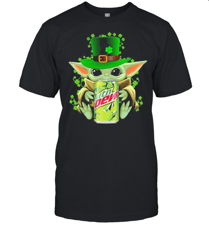Baby Yoda Hug Mtn Dew Irish Patricks Day Shirt