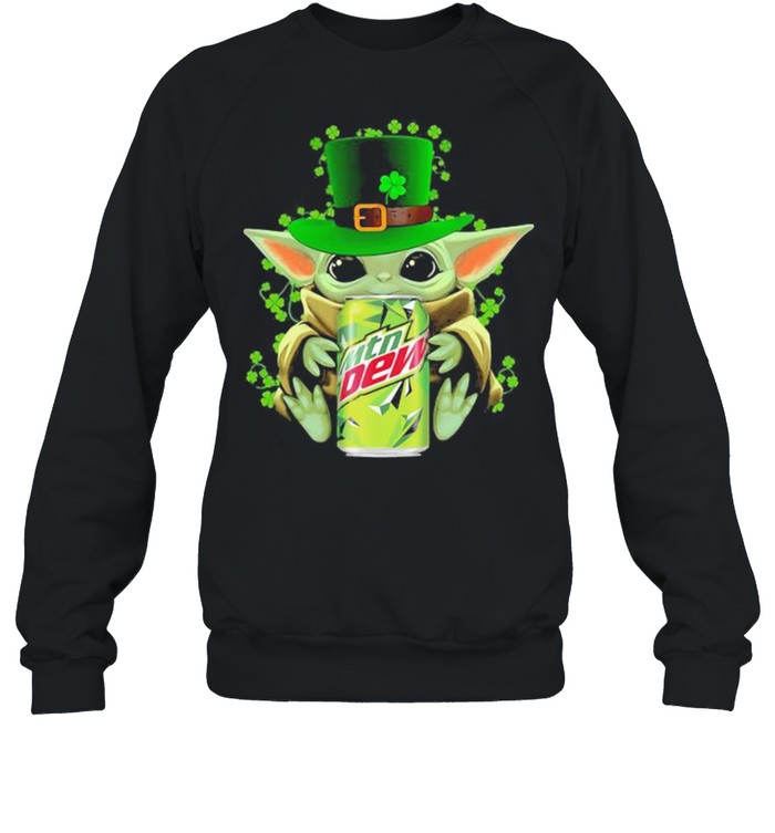 Baby Yoda Hug Mtn Dew Irish Patricks Day Unisex Sweatshirt