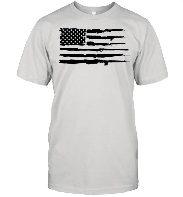 Distressed American Flag Gun Salute shirt