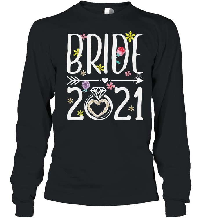 Bride 2021 Flower T-shirt Long Sleeved T-shirt
