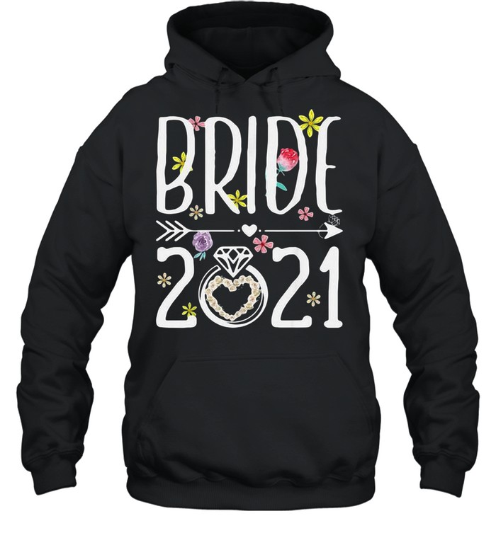 Bride 2021 Flower T-shirt Unisex Hoodie