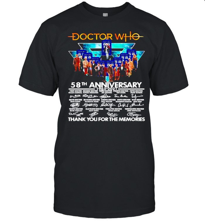Doctor Who 58th anniversary 1963-2021 signatures shirt