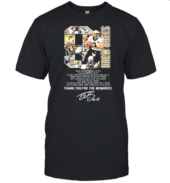 New Orleans Saints 2006 2021 Thank You Drew Brees Signature  Classic Men's T-shirt