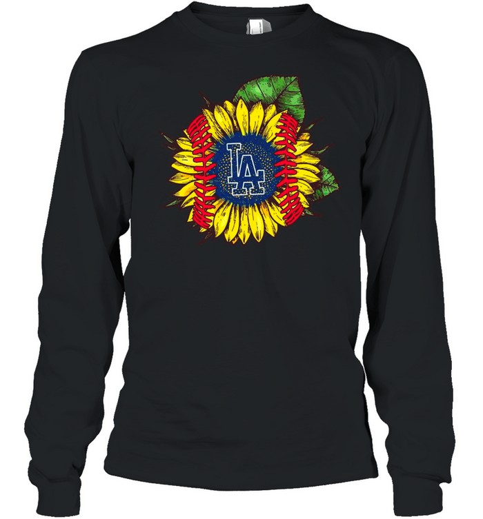 Los Angeles With Sunflower Baseball shirt Long Sleeved T-shirt