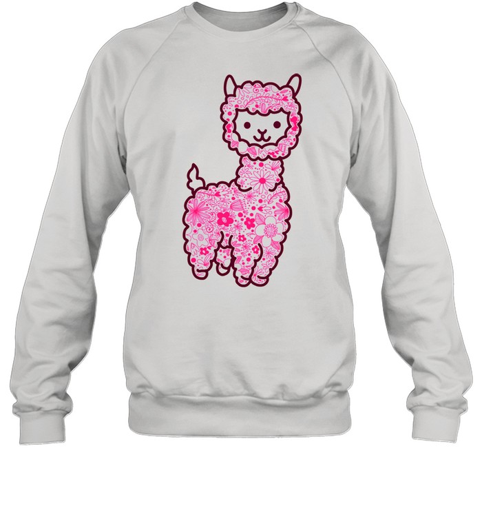 The Alpaca Pack Pink Retro Vintage Flower Floral Spring shirt Unisex Sweatshirt