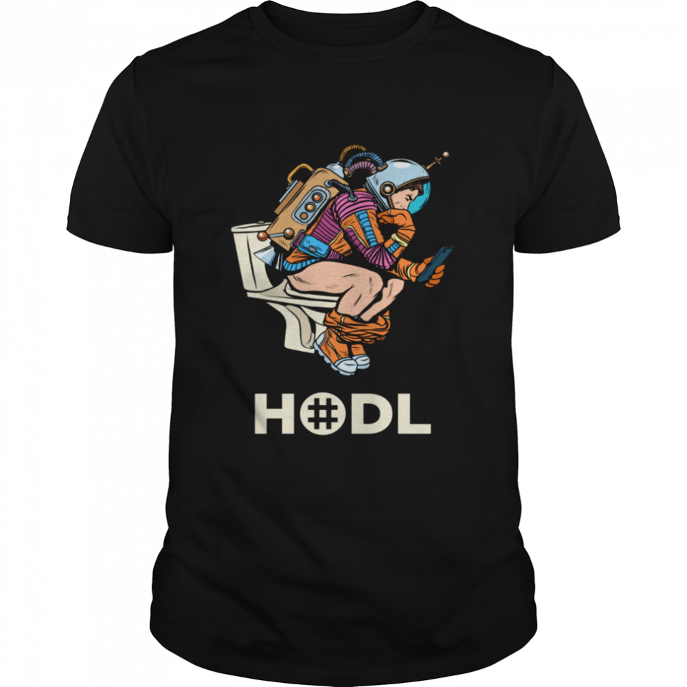 Cryptocurrency RSR Talk Reserve Rights HODL Space Man Toilet shirt