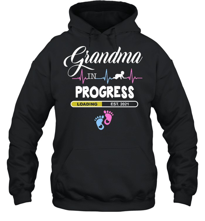 Grandma in progress loading est 2021 shirt Unisex Hoodie