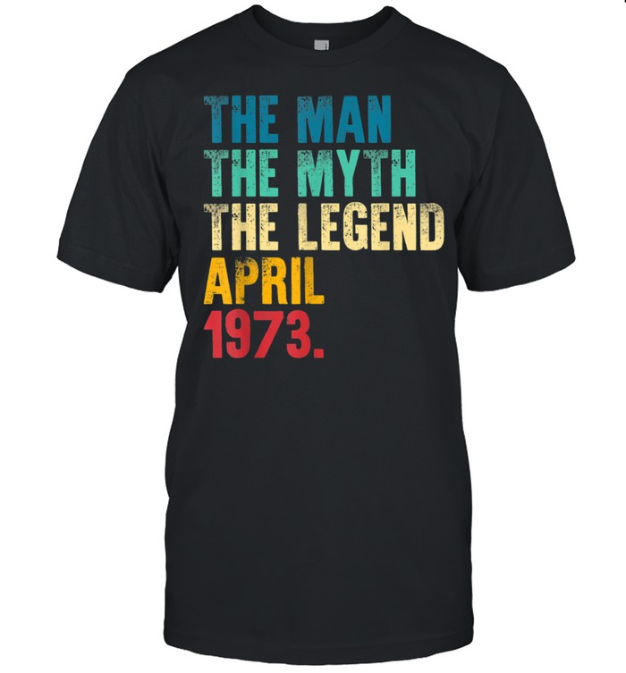 Mens Vintage 1973 Man Myth Legend 48th Bday Retro 48 Yrs Old shirt