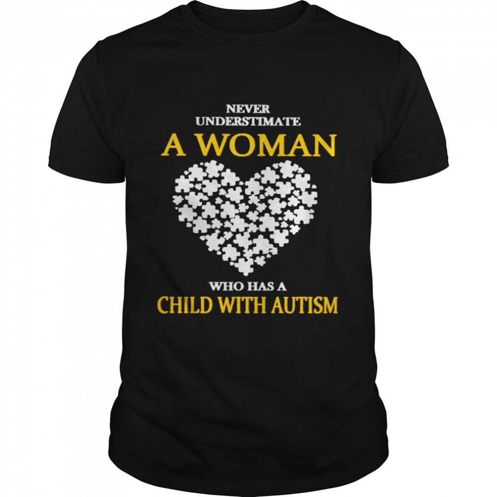 Never Underestimate A Woman Who Has A Child With Autism  Classic Men's T-shirt