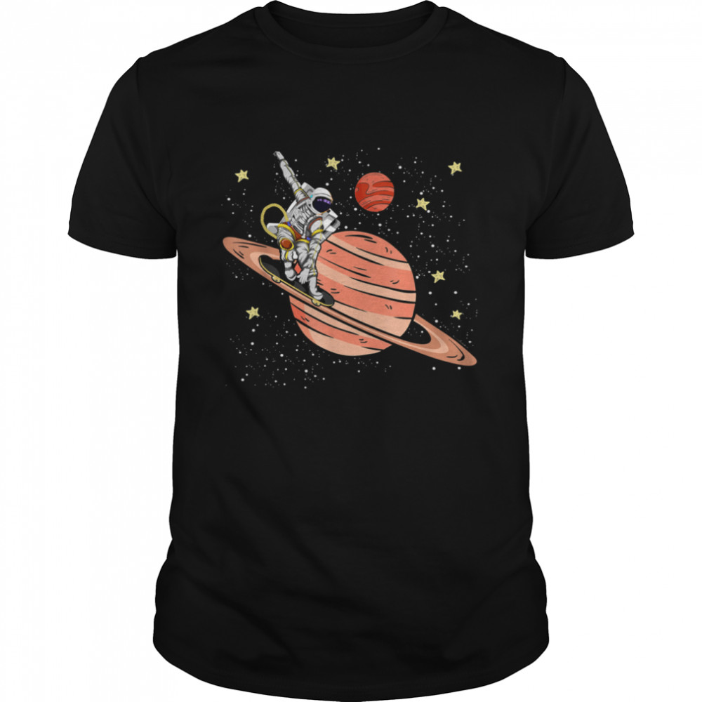 Skateboarding Saturn Stars Space Science Skater Astronaut shirt Classic Men's T-shirt