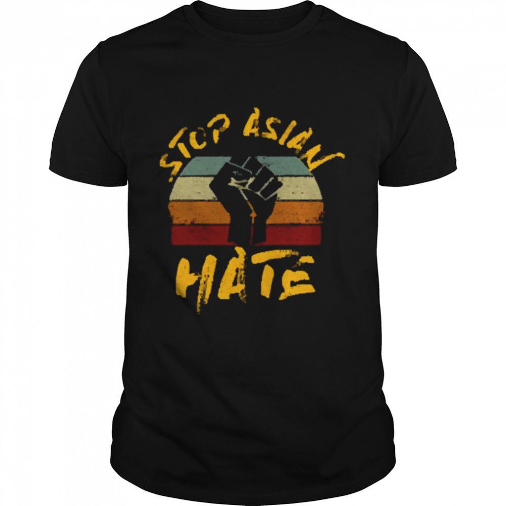Stop Asian Hate Sign Hand Vintage  Classic Men's T-shirt