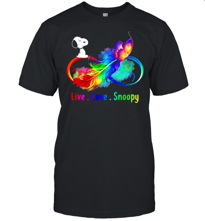 Live Love Snoopy Angels Among Us Rainbow  Classic Men's T-shirt