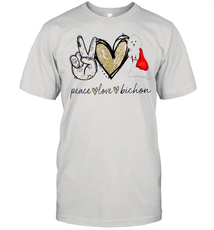 Peace Love Bichon Dog Lover Mother’s Day shirt Classic Men's T-shirt