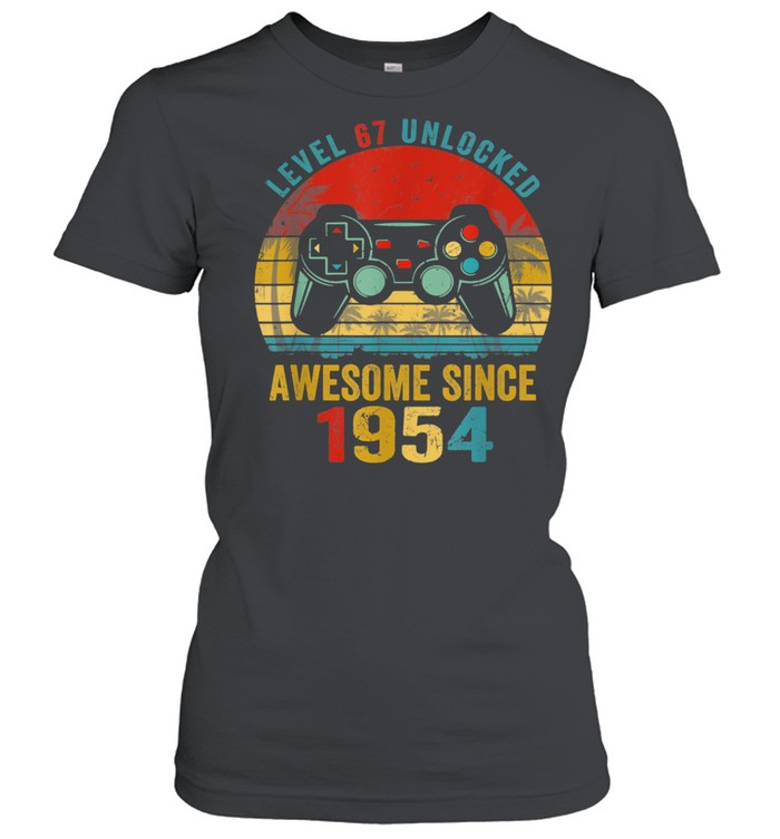 ~tmp90_Level 67 Unlocked Awesome Since 1954 Video Game 67th Bday Classic Women's T-shirt