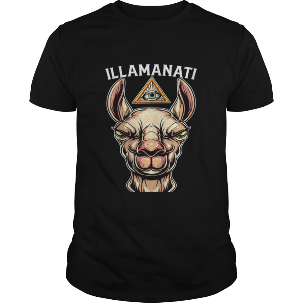 Illamanati Illuminati Llama Alpaca Occult Llama Eye Shirt