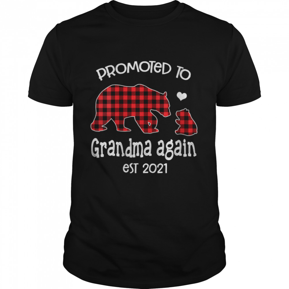 Promoted To Grandma Bear again Red Plaid est 2021 shirt Classic Men's T-shirt