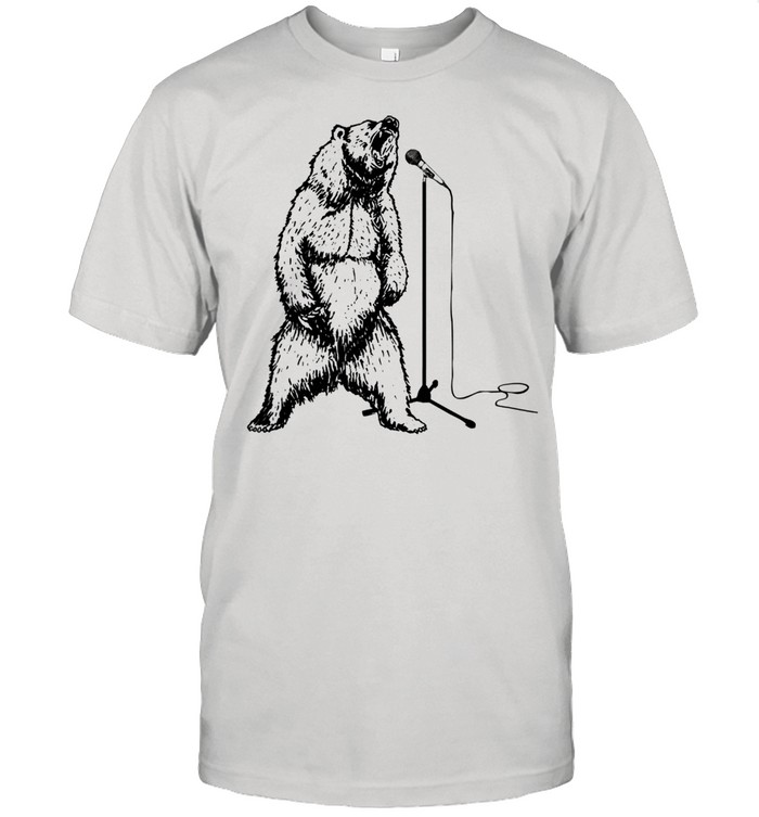 Singing Grizzly Bear Roar Rock Music  Classic Men's T-shirt