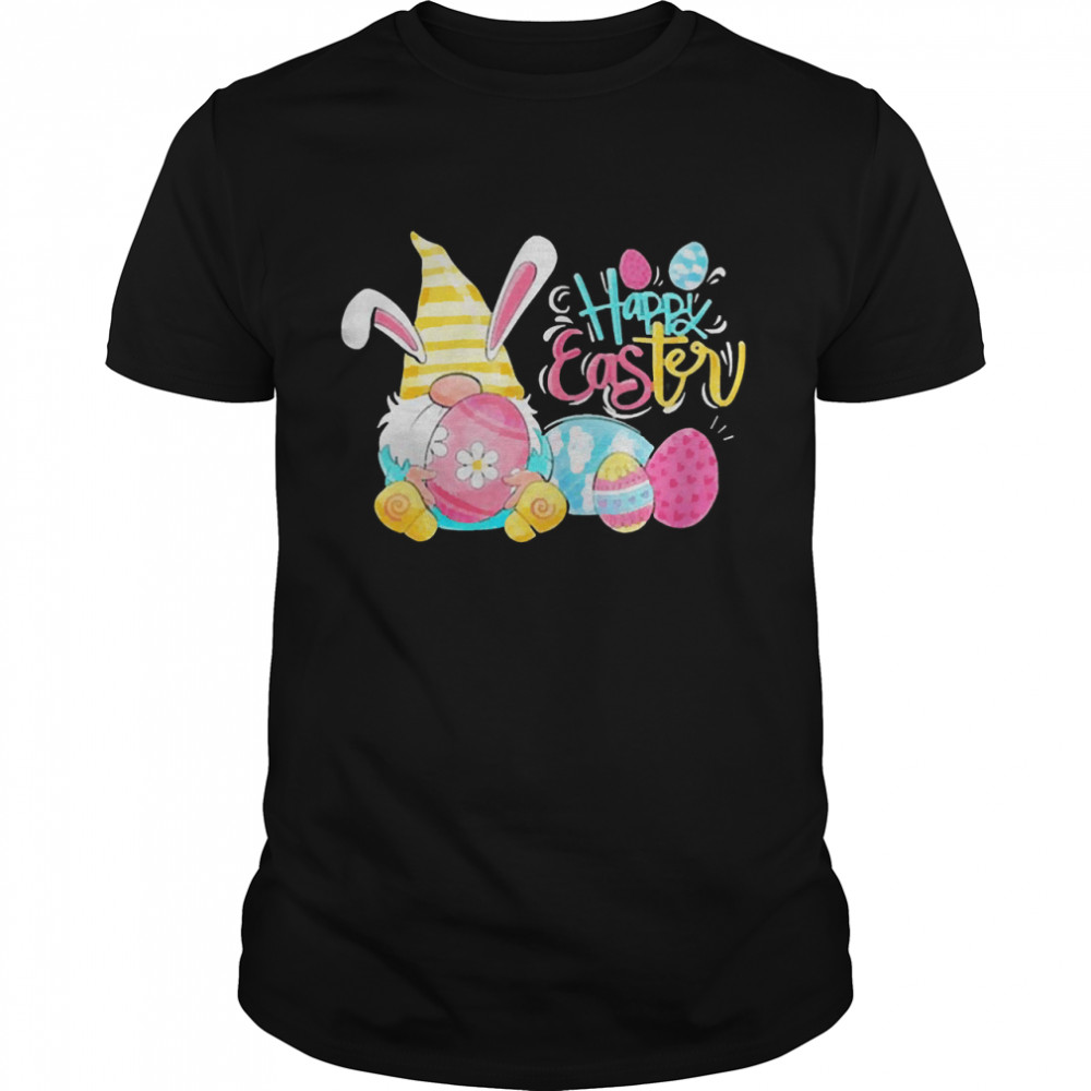 Lovely bunny gnome rabbit happy eggs shirt
