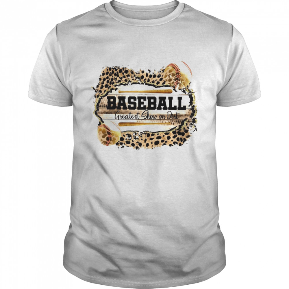 Baseball Greatest Show On Dirt Leopard Skin  Classic Men's T-shirt