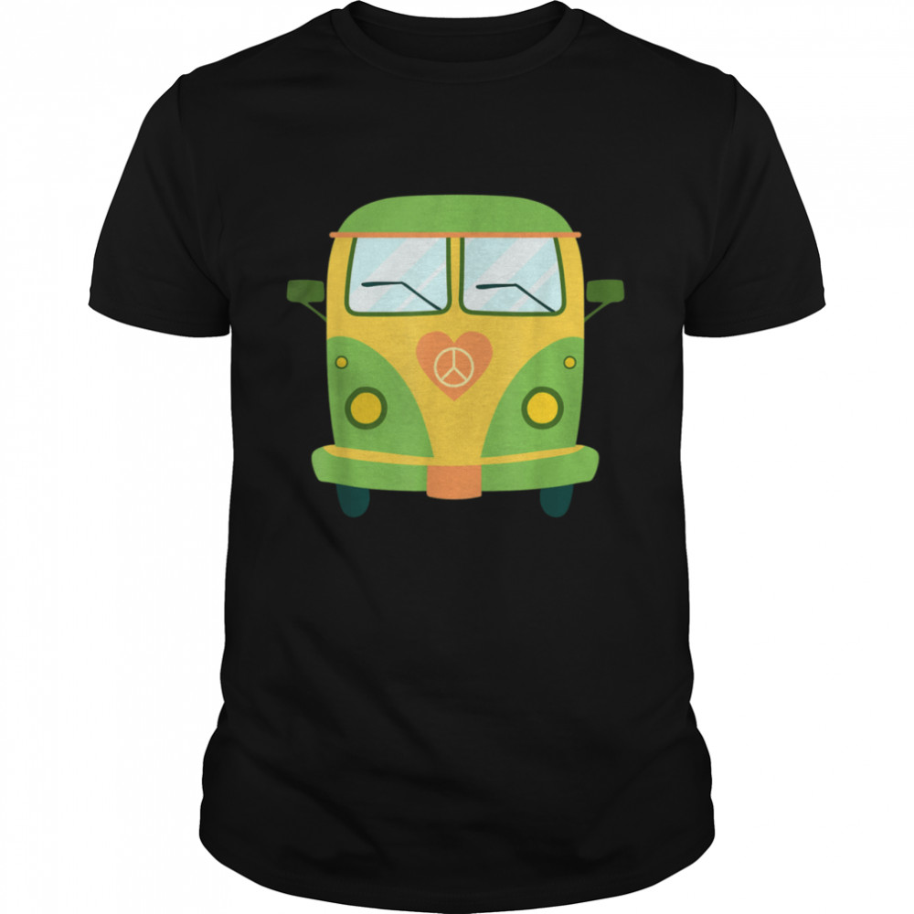 Retro Van Roadtrip Hippie Peace Love Camper  Classic Men's T-shirt