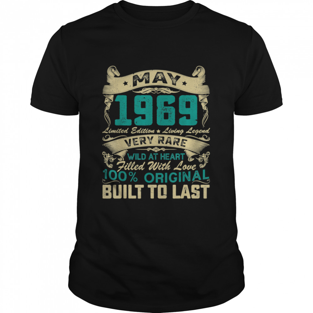 52nd Birthday Decorations May 1969 52 Years Old  Classic Men's T-shirt