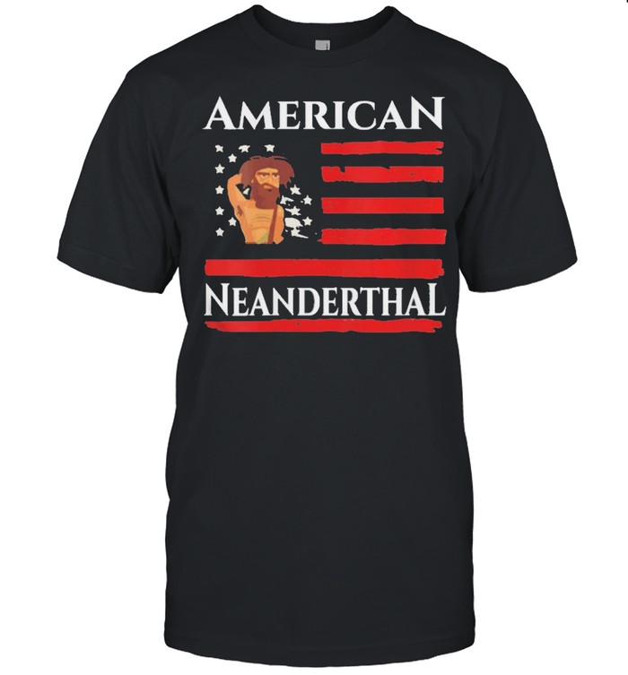 American Neanderthal Us Flag Proud  Classic Men's T-shirt