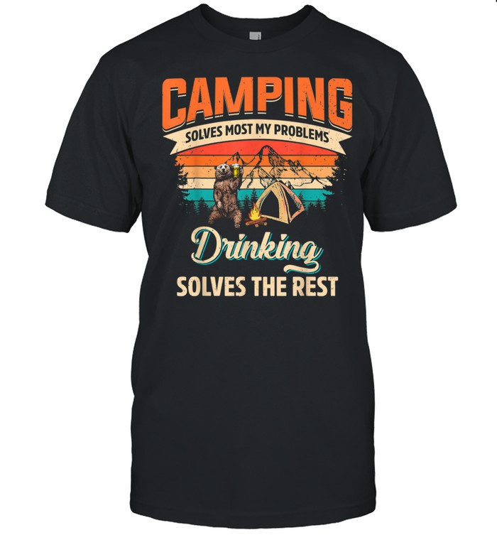 Bear Camping Solves Most Of My Problems Bourbon  Classic Men's T-shirt