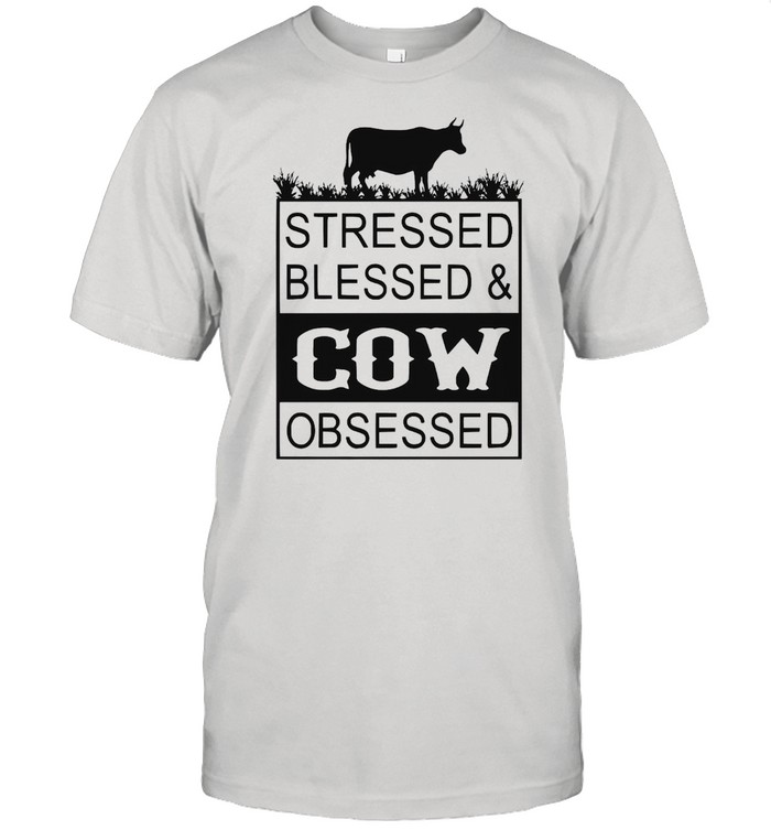 Stressed Blessed And Cow Obsessed T-shirt Classic Men's T-shirt