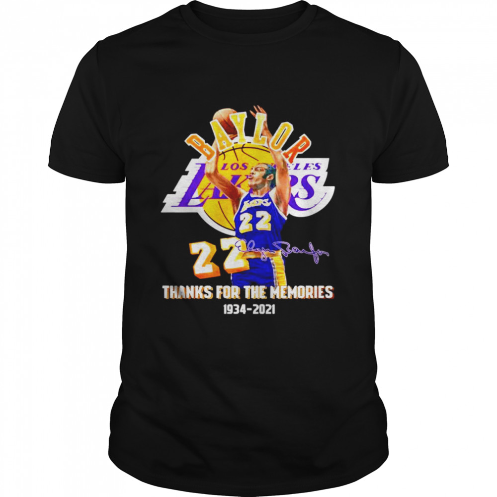 Elgin Baylor Los Angeles Lakers thanks for the memories 1934-2021 signature shirt Classic Men's T-shirt