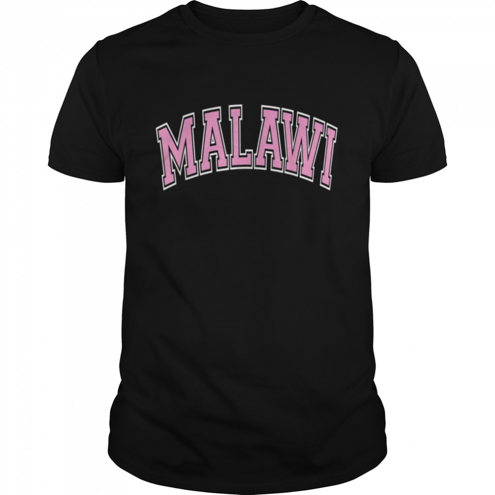 Malawi Varsity Style Pink Text shirt Classic Men's T-shirt