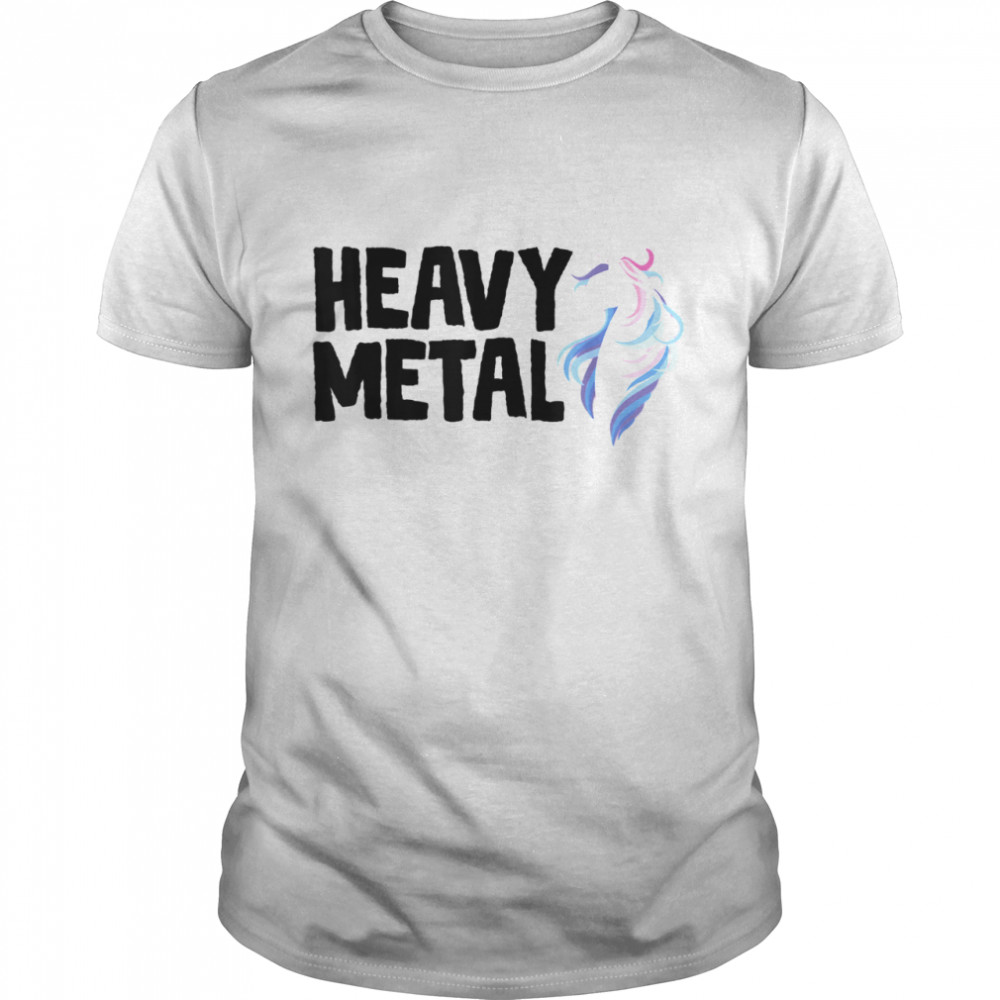 Heavy Metal Mythical Creature Unicorn Black Letters Shirt