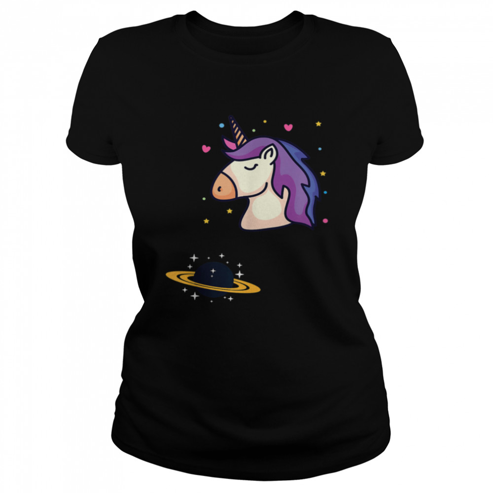 Unicorn Star Space Explorer Universe shirt Classic Women's T-shirt