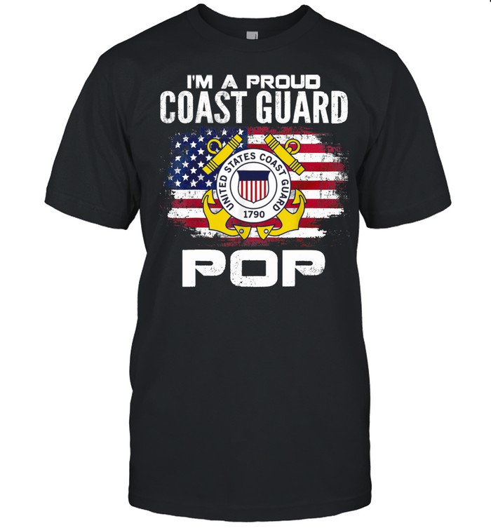 I'm A Proud Coast Guard Pop With American Flag Veteran  Classic Men's T-shirt